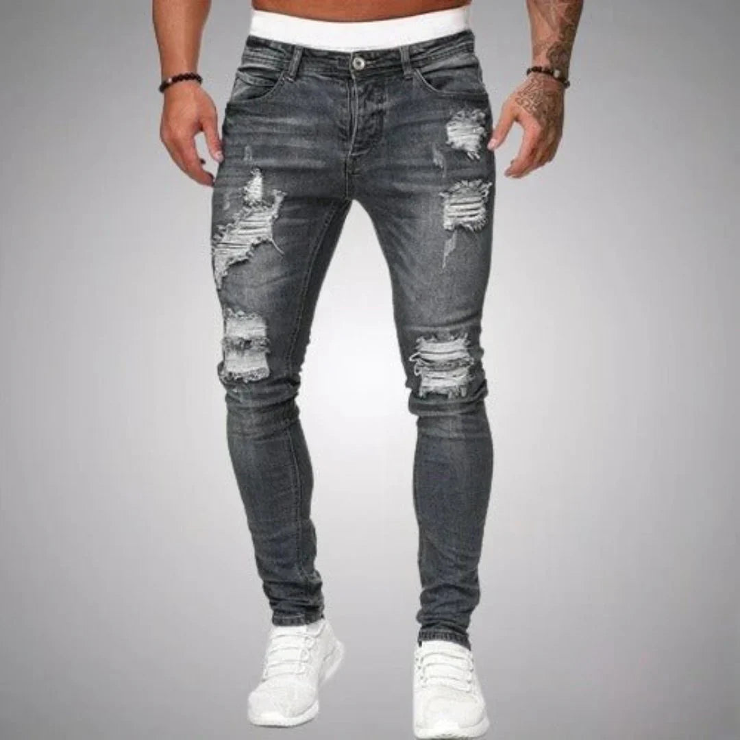 Bequeme zerrissene Jeans für Herren | Entspannt