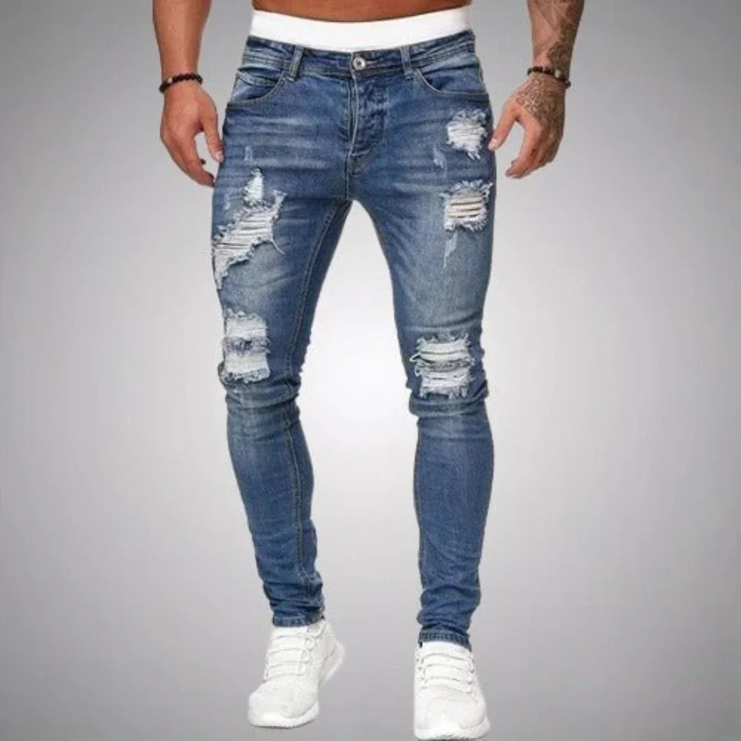 Bequeme zerrissene Jeans für Herren | Entspannt