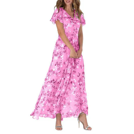 Robe D'été Florale Élégante Pour Femmes | Maxi