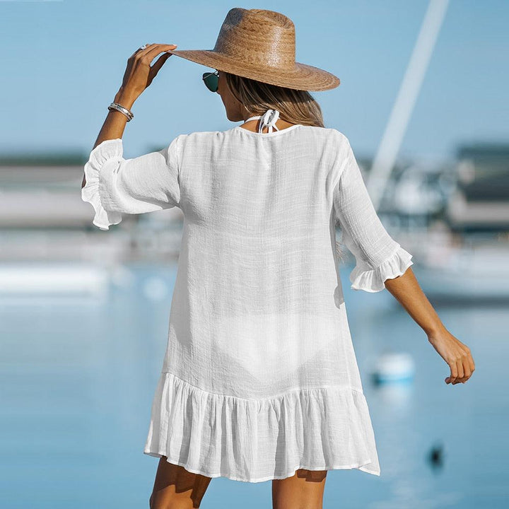 Chemise de Plage Femme Boutonnée – Robe Tunique Fluide et Légère, Paréo Cover-Up Chic Été