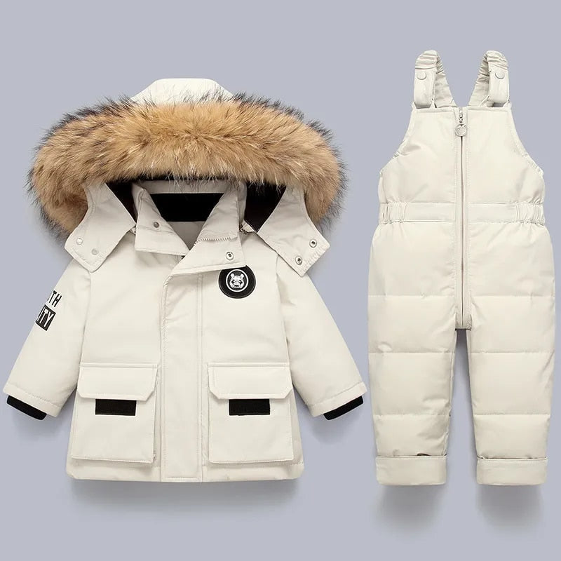 NeigeDouce – Combinaison et manteau d'hiver pour enfant avec col en fourrure, idéal pour le ski