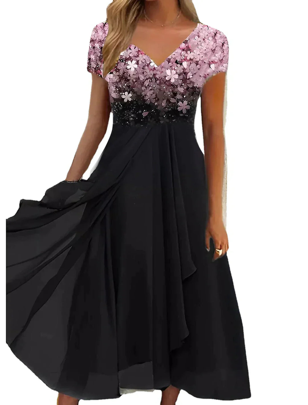 Abito da invitata a matrimonio elegante con paillettes per donna | Midi