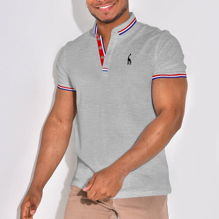 Rene - Polo élégant avec emblème et accents de couleur