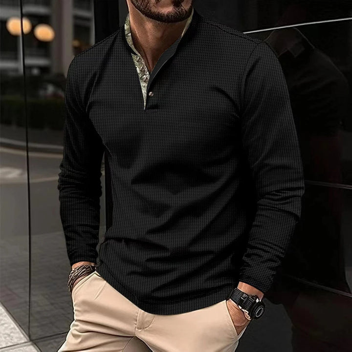 Ramil | Elegant men's long-sleeve polo