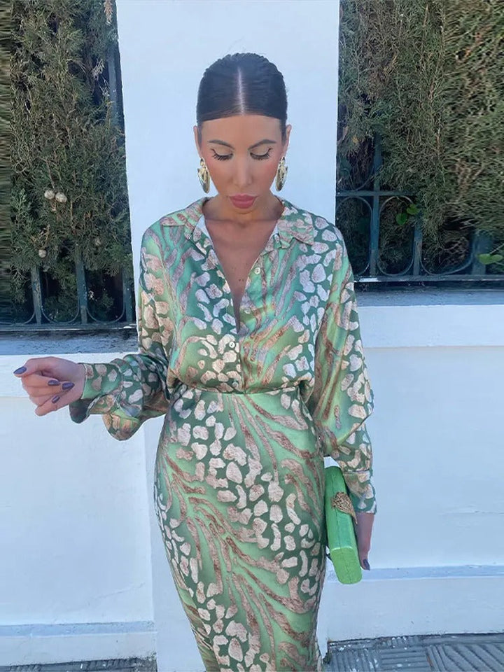 Giada | Manches longues pour femme robe midi colorée