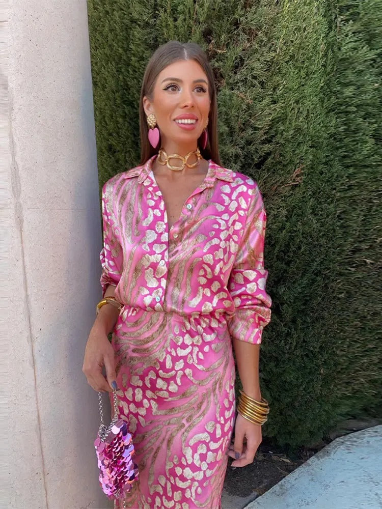 Giada | Manches longues pour femme robe midi colorée