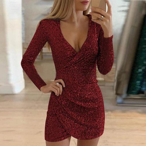Brillantezza | Vestito glitter portefeuille