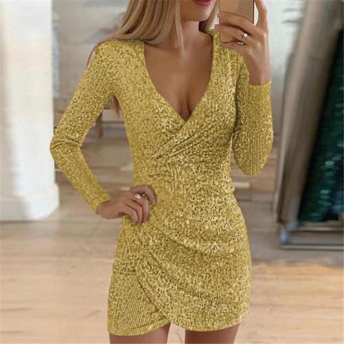 Brillantezza | Vestito glitter portefeuille