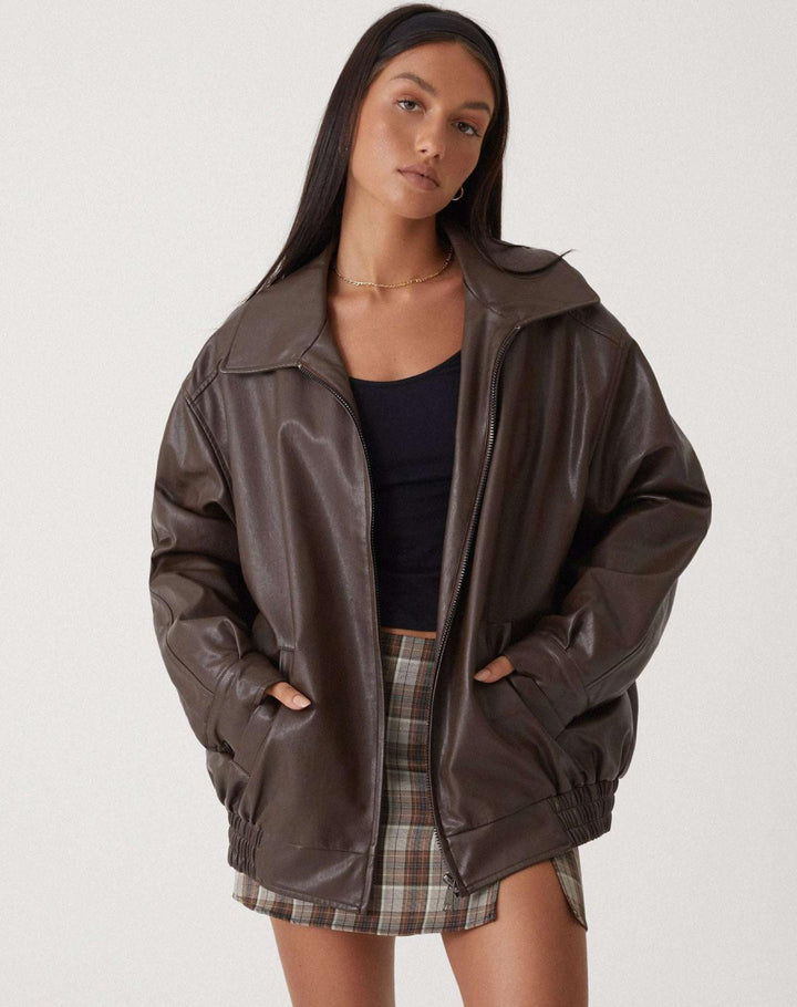 Agathe – Veste en cuir oversize, pour un style moderne et décontracté