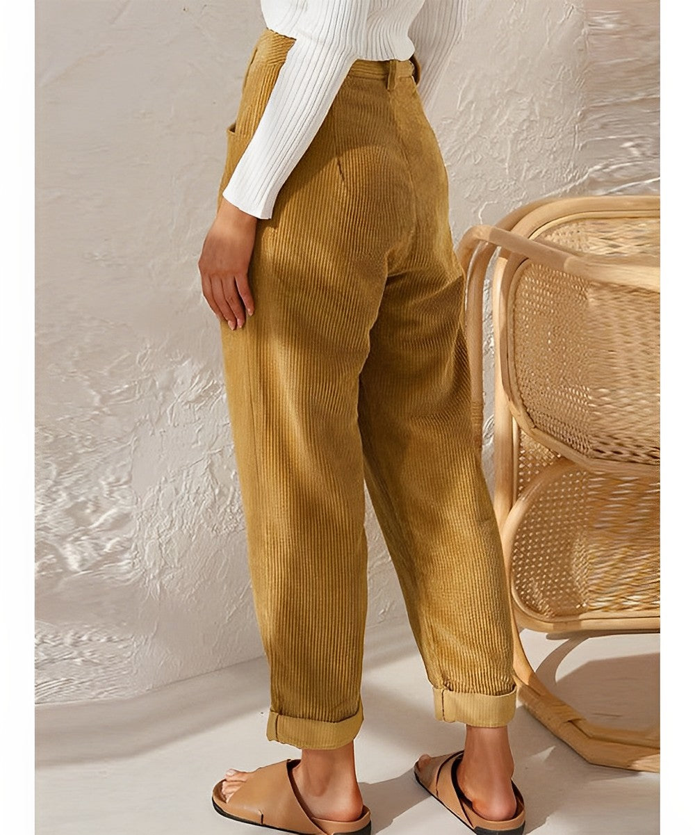 Jecka - Le pantalon mode en velours côtelé