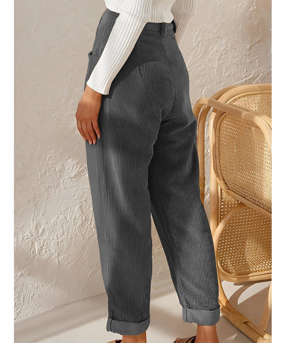 Jecka - Le pantalon mode en velours côtelé